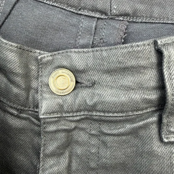 Saint Laurent D02 Waxed Oiled Slim Fit Jeans - Picture 3 of 10